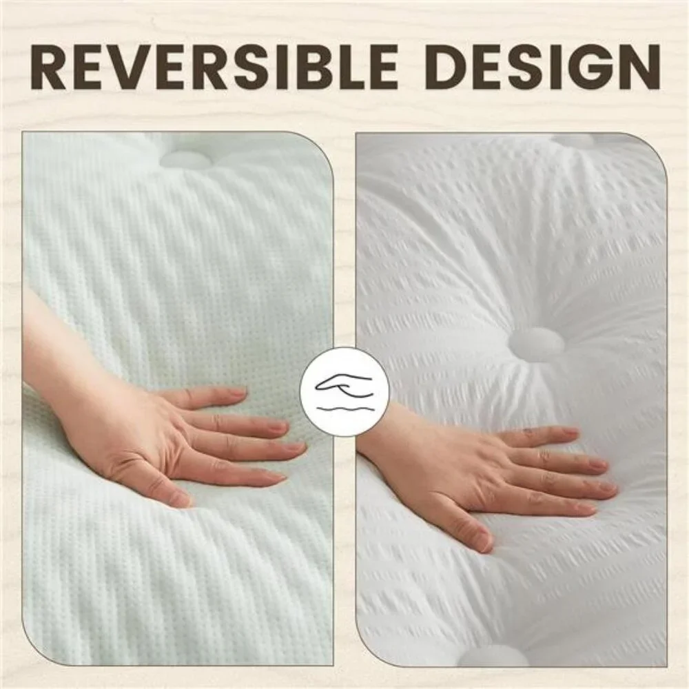 Reversible Queen Mattress Topper Egg Crate Memory Foam Mattress